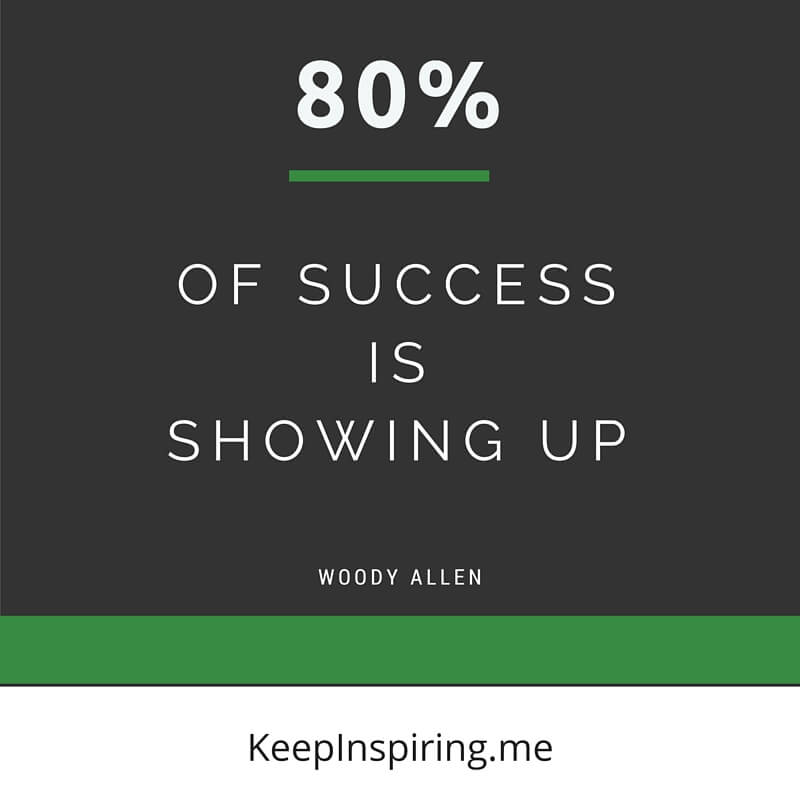 Eighty Percent Of Success Is Showing Quote